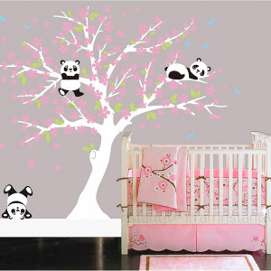 Sticker de perete BDECOLL, model copac/panda, vinil, multicolor, - Img 6