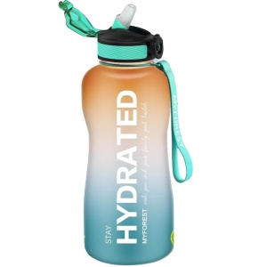 Sticla de apa Myforest, silicon, portocaliu/verde, 2.2 l