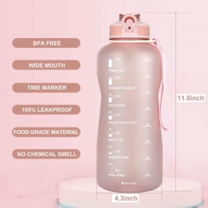 Sticla de apa si o perie Myforest, silicon, roz, 2.2 l - Img 4