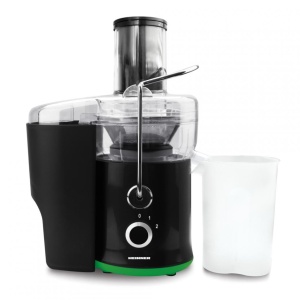 Storcator de fructe Heinner HSF-600BK, Putere 600W, Recipient suc 0.5L, Recipient pulpa 1.5L, Negru