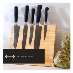 Suport magnetic pentru cutite, Dolce Mare, doua fete din bambus, XXL, 35 x 25x11 cm, Resigilat, Grad A - Img 2