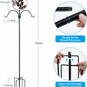 Suport pentru hranitoarea pasarilor Amoskey, metal, maro, 182 cm - Img 3