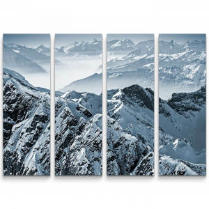 Tablou „Alpii Elvetieni”, alb/negru, 90 x 130 cm