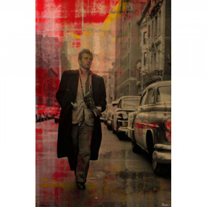 Tablou „James Dean 2324”, rosu/gri, 152 x 101 cm