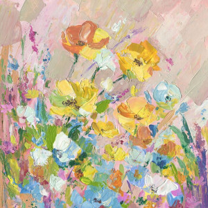 Tablou „Narcise galbene”, panza, 45 x 45 x 3,81 cm - Img 3
