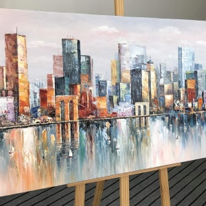 Tablou decorativ canvas, 50x120 cm, panza/lemn, format panoramic, multicolor - Verificat A · Re-Bloom - Img 5