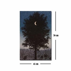 Tablou decorativ canvas model copac 45x70 cm, panza suede 100%, rama lemn 100% 3 cm, negru/gri/albastru - Verificat A · Re-Bloom - Img 3