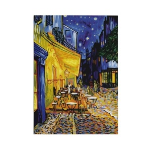 Tablou decorativ canvas Vincent van Gogh Terasa cafenelei noaptea 70x100 cm, 50% poliester/50% bumbac, imprimare digitala, rama lemn 2x3 cm, multicolor - Verificat A · Re-Bloom - Img 3
