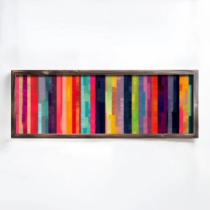 Tablou decorativ, MDF/lemn masiv, 40x120x3.5 cm, format panoramic, design modern, multicolor - Verificat A · Re-Bloom