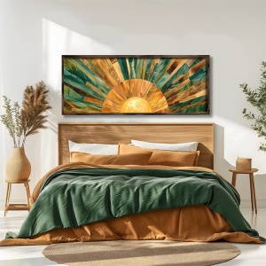 Tablou decorativ Re-Bloom, lemn masiv/MDF, multicolor, 100 x 40 x 3,5 cm - Img 3