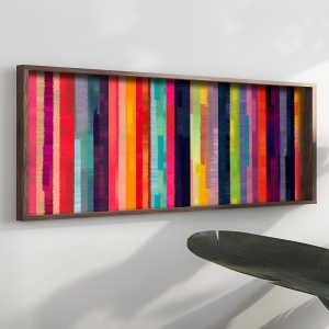 Tablou decorativ Re-Bloom, lemn masiv/MDF, multicolor, 40 x 120 x 3,5 cm - Img 2
