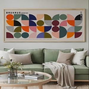 Tablou decorativ Re-Bloom, lemn masiv/MDF, multicolor, 50 x 120 cm - Img 4