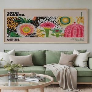 Tablou decorativ Re-Bloom, lemn masiv/MDF, multicolor, 50 x 120 cm