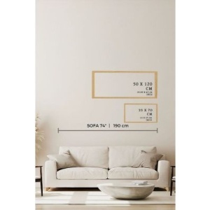 Tablou decorativ Re-Bloom, lemn masiv/MDF, natur/negru, 50 x 120 cm - Img 2