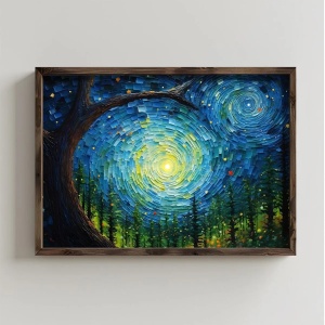 Tablou decorativ Re-Bloom, MDF/lemn masiv, multicolor, 50 x 70 x 3,5 cm