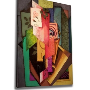 Tablou decorativ Re-Bloom, model abstract, lemn/panza, multicolor, 50 x 70 cm