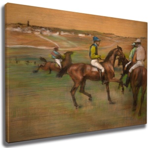 Tablou decorativ Re-Bloom, model cai de curse, panza/lemn, multicolor, 50 x 70 cm