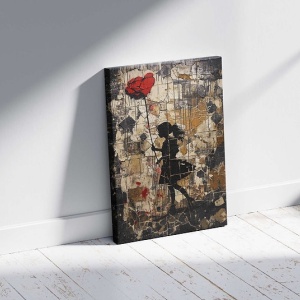Tablou decorativ Re-Bloom, model Femeie cu un trandafir gigant, panza/lemn, multicolor, 60 x 90 cm - Img 2