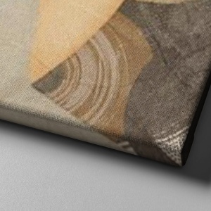 Tablou decorativ Re-Bloom, model femeie, panza/lemn, auriu/gri/negru, 70 x 100 cm - Img 2