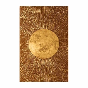 Tablou decorativ Re-Bloom, panza/lemn, auriu, 45 x 70 cm