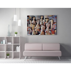 Tablou decorativ Re-Bloom, panza/lemn, multicolor, 50 x 70 cm - Img 2
