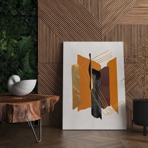 Tablou decorativ Re-Bloom, panza/lemn, multicolor, 50 x 70 cm - Img 4