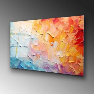Tablou decorativ Re-Bloom, sticla securizata, multicolor, 70 x 100 cm - Img 2