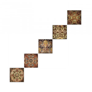 Tablou din 5 piese, MDF, maro, 15 x 15 x 0,3 cm