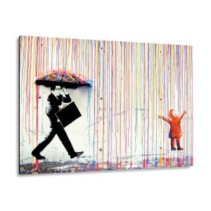 Tablou Happy Larry, panza/lemn, multicolor, 140 x 100 x 5 cm