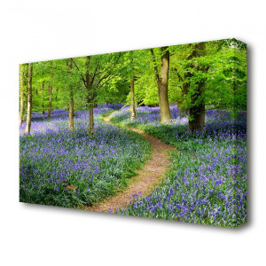 Tablou 'Walk Through the Bluebell Path Forest', 81 x 121 cm