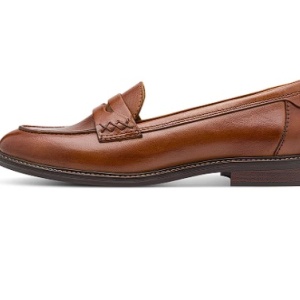 Tamaris, Pantofi loafer uni din piele, Maro scortisoara, 38, Resigilat, Grad A - Img 3