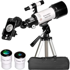 Telescop astronomic Slokey 40070, cu marire de 16x-120x pentru copii si adulti, include 2 oculare, lentile Barlow 3x, trepied, adaptor pentru telefon, Resigilat, Grad A