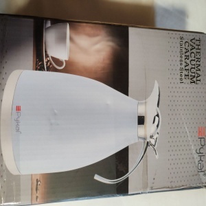 Termos tip Carafa, Pykal, Otel inoxidabil, Pereti dublii izolati in vid 24h, 2 L, Perie de curatare, Albastru, Resigilat, Grad A - Img 4