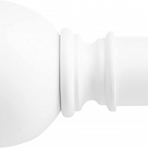 Tija cu accesorii si terminale rotujite pentru perdea NICETOWN, alb, aluminiu, 122-218 / 2,5 cm