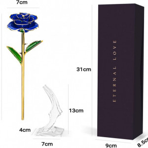 Trandafir iNeego, 24K, auriu/albastru, 7 x 28 cm - Img 6