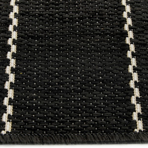 Traversa, lana/polipropilena, negru/crem, 80 x 200 cm - Img 2