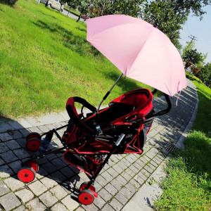 Umbrela pentru cărucior STARRY CITY, poliester/otel, roz, 85 x 80 cm