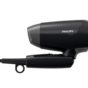 Uscator de par Philips EssentialCare BHC010/10, 1200 W, 3 setari temperatura, maner pliant, Negru, Resigilat, Grad A - Img 3