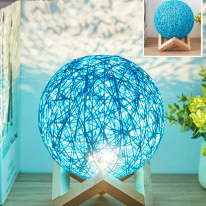 Veioza Rrzshop, LED, lemn/acril, natur/albastru, 18 x 15 cm - Img 1