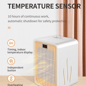 Ventilator cu aer cald Queta, mode (2000W)/ Low mode (1500W), ceramica, alb, 225 x 153 x 138 cm - Img 3