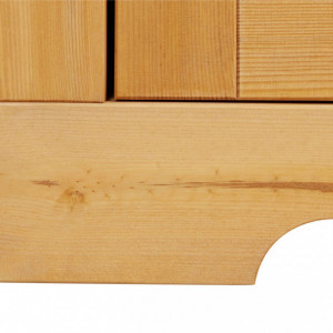 Vitrina Lisa din lemn masiv de pin/metal/MDF, maro, 60 x 35 x 180 cm - Img 4