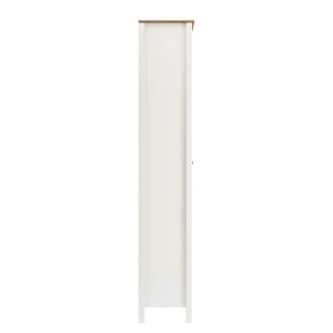 Vitrina Rivery I, lemn masiv de pin/sticla, alb/natur, 85 x 200 x 37 cm