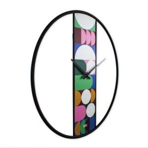 Wallxpert ceas de perete decorativ, 95% otel/5% MDF, 62x62 cm, mecanism silentios, baterie AA, multicolor - Verificat A · Re-Bloom - Img 3