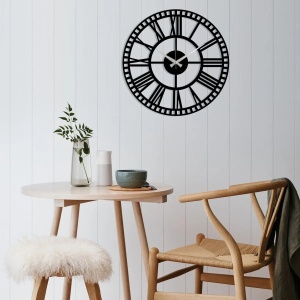 Wallxpert ceas de perete decorativ, metal 100% grosime 1.5mm, 48x48 cm, mecanism AA, negru - Verificat A · Re-Bloom - Img 3