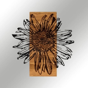 Wallxpert decor de perete metal/lemn, 56x58 cm, metal 1.2mm + cadru lemn 3cm, negru/nuc - Verificat A · Re-Bloom - Img 3