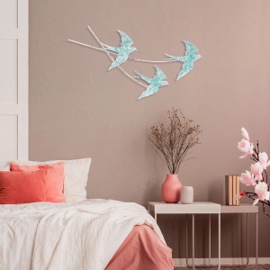 Wallxpert decor de perete metal pictat manual, 70x42 cm, grosime 1.5mm, albastru - Verificat A · Re-Bloom - Img 3