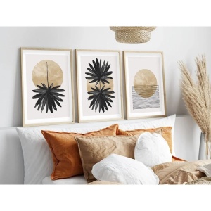 Wallxpert set 3 tablouri decorative cu rama, 3x50x70 cm, MDF 3mm, cadru lemn solid 2.5 cm, multicolor - Verificat A · Re-Bloom - Img 3