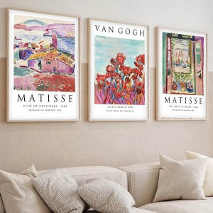 Wallxpert set 3 tablouri decorative cu rama, 3x50x70 cm, MDF 3mm, cadru lemn solid 2 cm, multicolor - Verificat A · Re-Bloom - Img 3