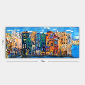 Wallxpert tablou decorativ canvas, 50x120 cm, panza 100%, cadru lemn 100% grosime 3 cm, format panoramic, multicolor - Verificat A · Re-Bloom - Img 3