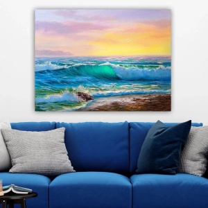 Wallxpert tablou decorativ canvas, 70x100 cm, panza 100%, rama lemn 100% grosime 3 cm, multicolor - Verificat A · Re-Bloom - Img 2